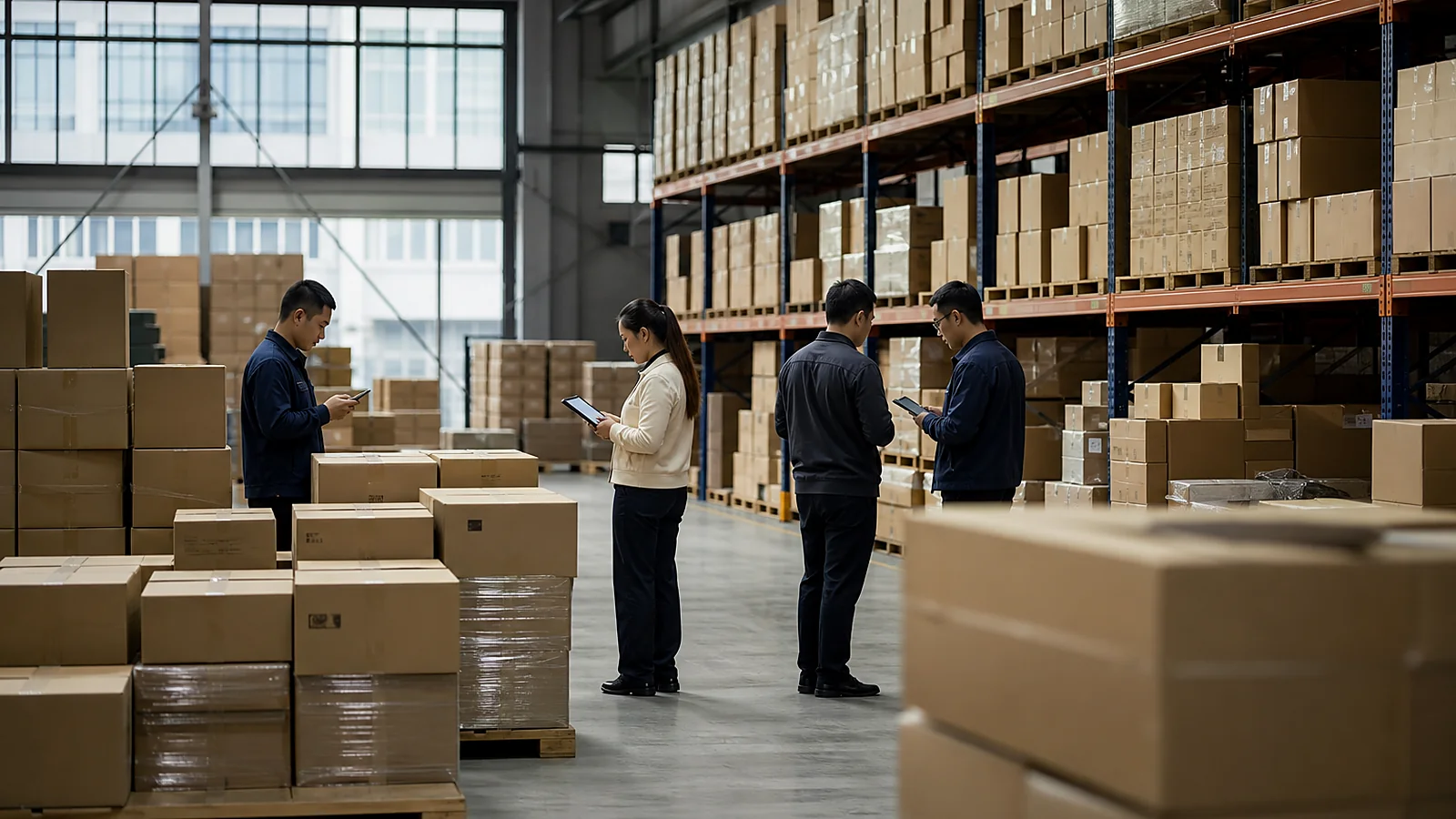 仓储货架与多品类商品组成的全品类供应链场景