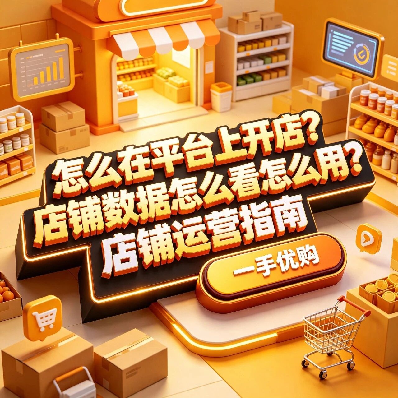 怎么在平台上开店？店铺数据怎么看怎么用？店铺运营指南封面图