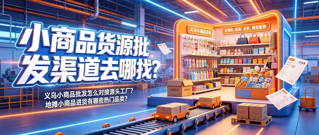 小商品货源批发渠道去哪找？义乌小商品批发怎么对接源头工厂？地摊小商品进货有哪些热门品类？封面图