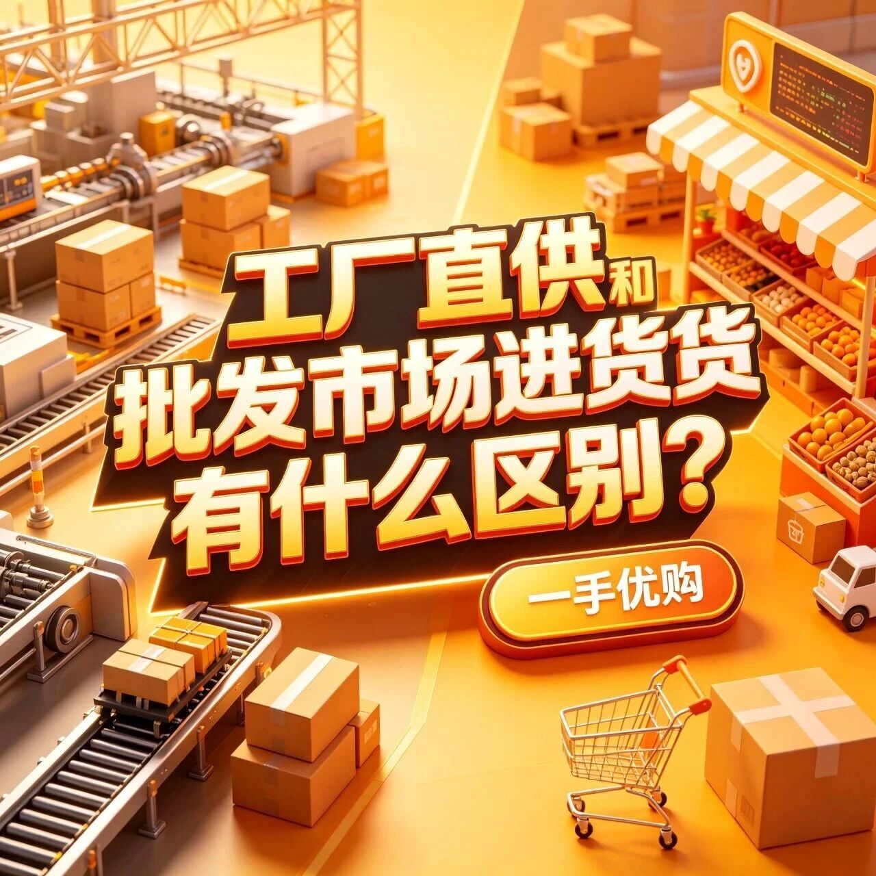 工厂直供和批发市场进货有什么区别？源头工厂怎么对接？新手去哪找工厂一手货源？封面图