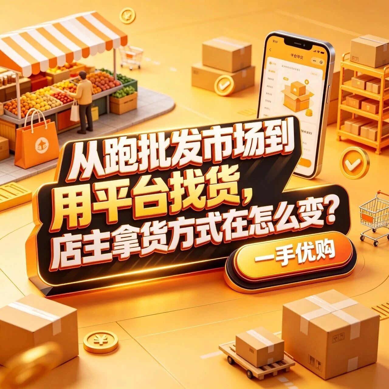 从跑批发市场到用平台找货，店主拿货方式在怎么变？一手优购怎么用最省事封面图