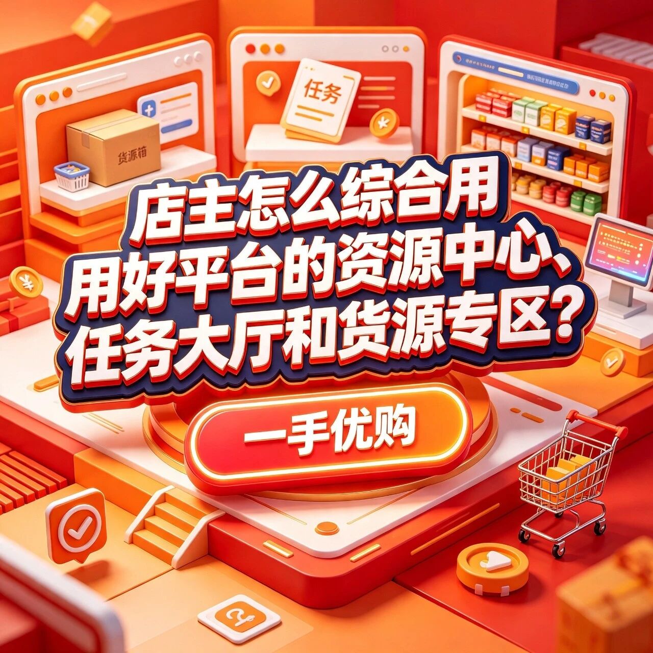 店主怎么综合用好平台的资源中心、任务大厅和货源专区？运营效率提升指南封面图